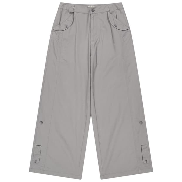 코이세이오 WASHED BUTTON TAB PANTS GREY