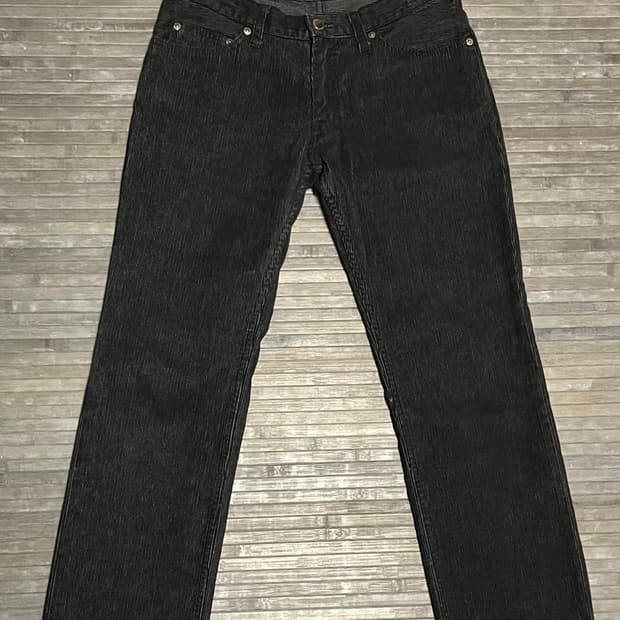 Straight fit corduroy black pants