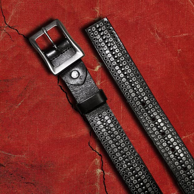 Japanese 90s 락 스터드 블랙 펑키 벨트