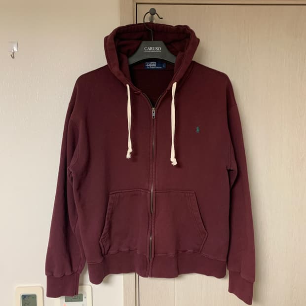 폴로 후드집업 버건디