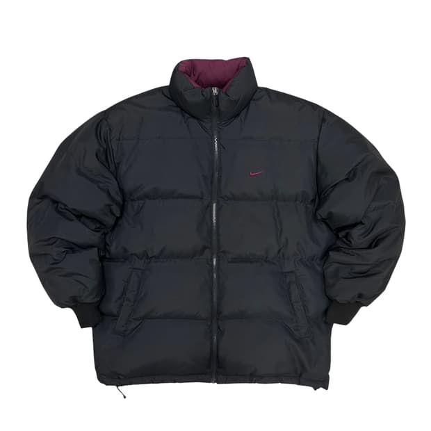 나이키 뉴챔프 블랙 버건디 패딩(L)