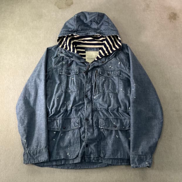 100 폴로 데님 앤 서플라이 페인팅 데님 필드 자켓