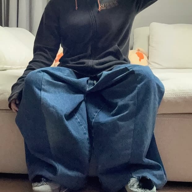 디엠빈티지 두붙바 중진청 데님 벌룬 커스텀 핀터깔 팬츠