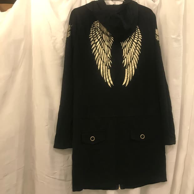 Vintage 고스펑크 고딕 갸루 큐빅 날개 후드집업