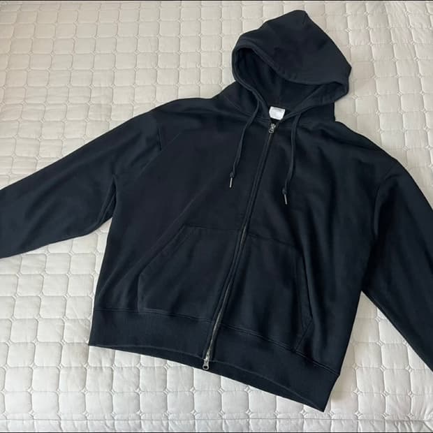 토피 2WAY 스웻 후드 집업 블랙  L