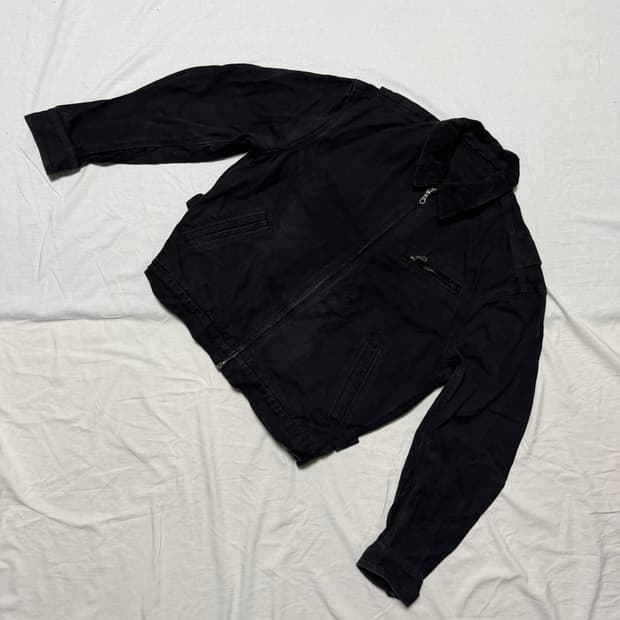 쿠어 오버 다잉 페이디드 데미지 워크 자켓 (워시드블랙/L)