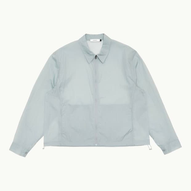 아모멘토 시어 집업 셔츠 블루그레이