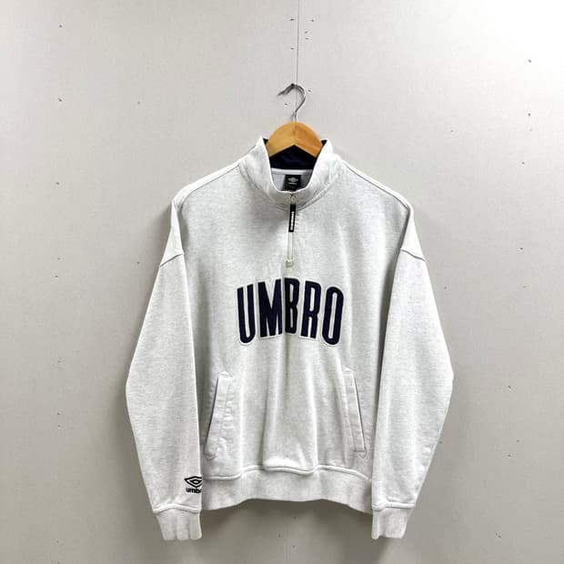 남성 S / 엄브로 레터링 하프집업 반집업 네이비 로고