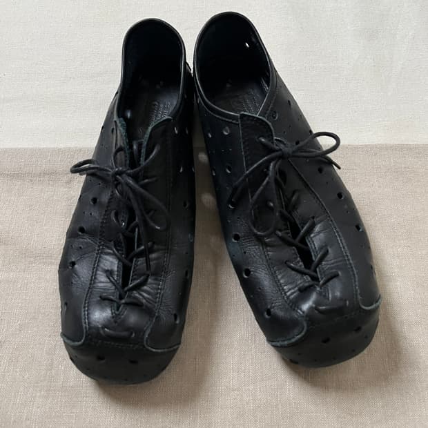 요지야마모토 도트 펀칭 플랫슈즈 yohji yamamoto