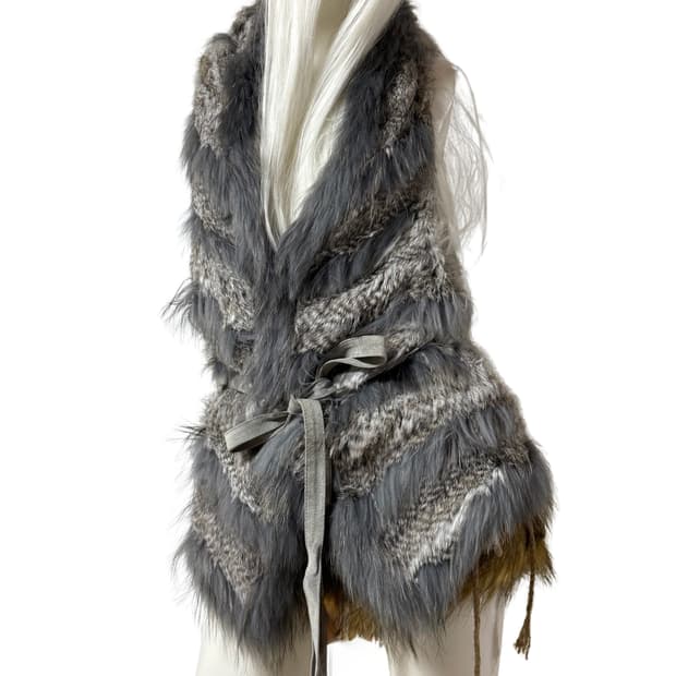 갸루맛 빈티지 퍼 베스트