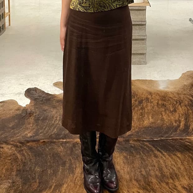 BURBERRY linen skirt 버버리 린넨 미디스커트