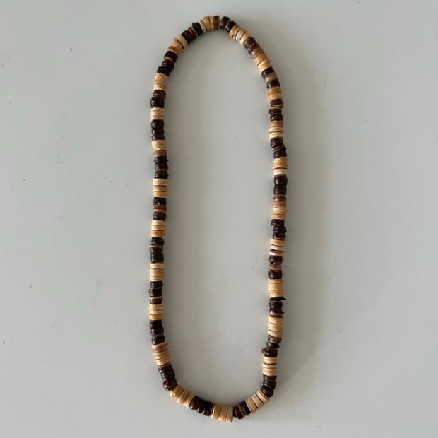 우드 비즈 밴딩목걸이