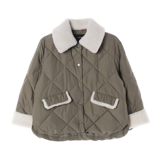 플라스틱아일랜드 퍼 카라 퀼팅 패딩 XS