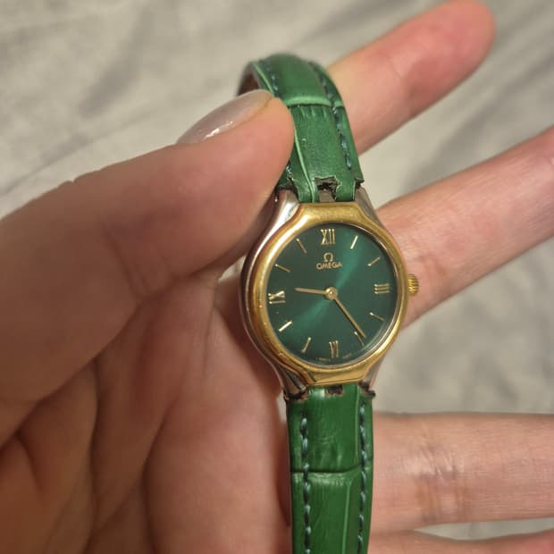 오메가 드빌 녹판 18K콤비 여성용 시계 (점검완료!! 희귀!!)