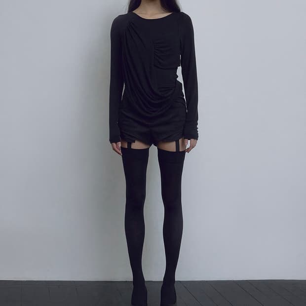 보헤미안서울 SOFT DRAPING T, BLACK