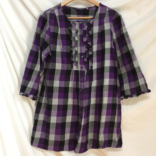 레이어드 모리걸 체크 원피스