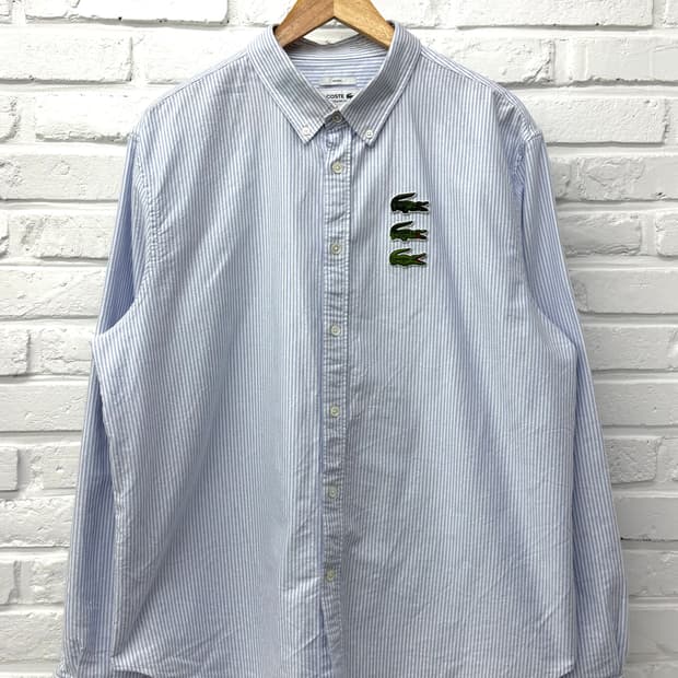라코스테 블루 스트라이프 셔츠 