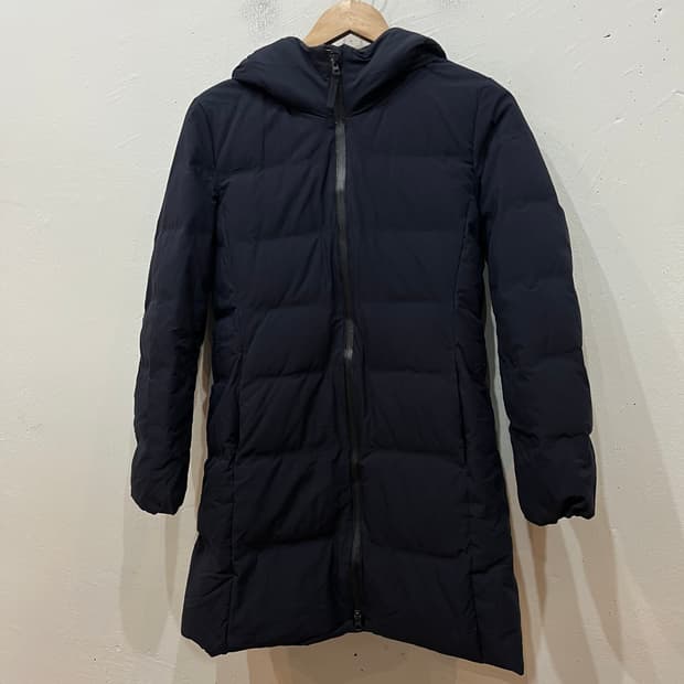 유니클로 롱 심리스 다운 패딩 네이비 우먼즈 S