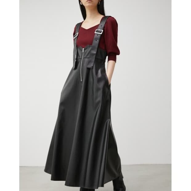 [s] AZUL BY MOUSSY 일본 브랜드 페이크 레더 가죽 스커트