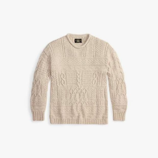 RRL 케이블 니트 롤넥 스웨터