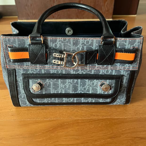 디올 데님 오블리크 토트백