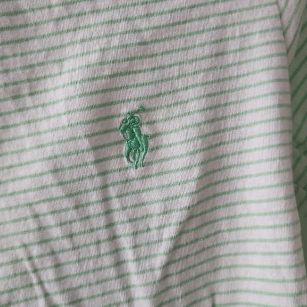 폴로 랄프로렌 연두색 스트라이프 티셔츠