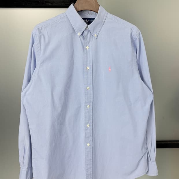  [3XL]POLO폴로 핑크포니 스카이 잔체크 셔츠