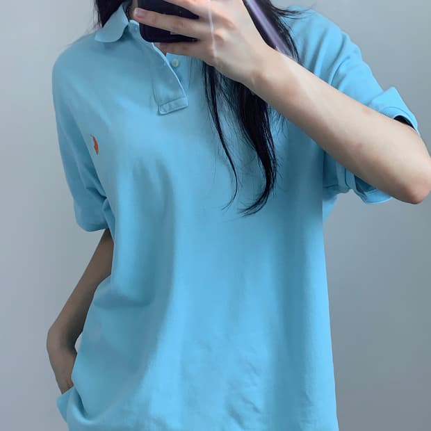 Polo by RalphLauren 폴로 신형라벨 스카이블루 PK 티 