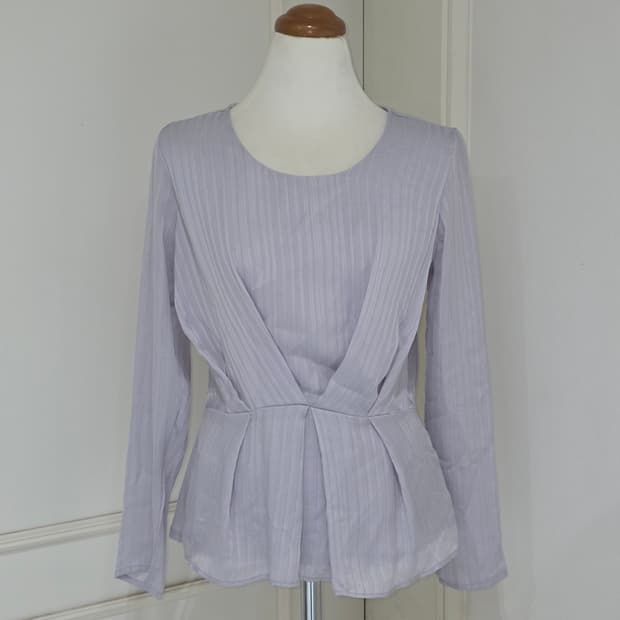 일본빈티지)플리츠 실버글리터 셔링 데일리 하객룩st 모리걸 블라우스