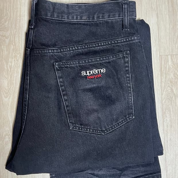 슈프림 배기진 블랙 34