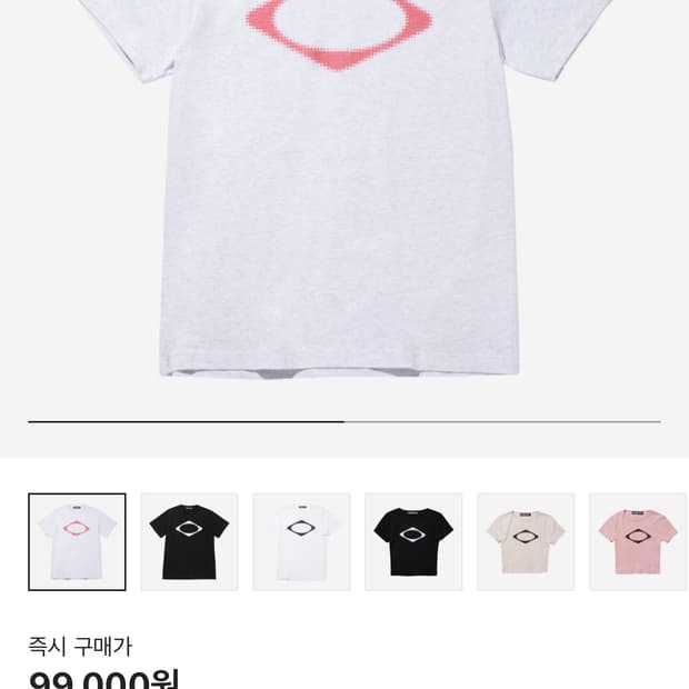 미스치프 롬버스 블러 티셔츠 멜란지그레이