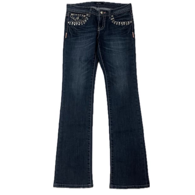 Vtg Y2k 오네갸루 핑크 파츠 진청 로우 세미 부츠컷