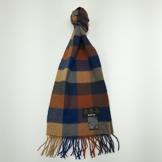 MX248 바버 멀티블록 체크 램스울 목도리 머플러
