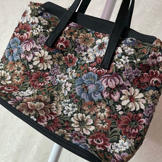    빈티지 자카드 플로럴 백