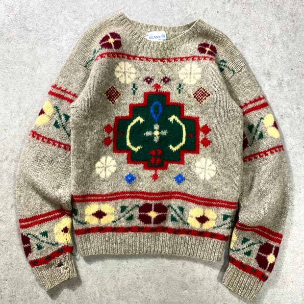 [M] 90s DEANS 셔틀랜드 울 에스닉 패턴 니트