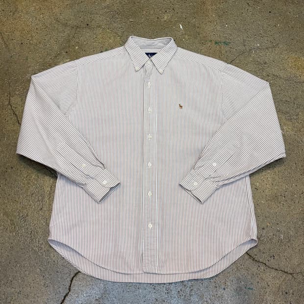 90s 미국 빈티지 폴로랄프로렌 스트라이프 옥스포드 셔츠