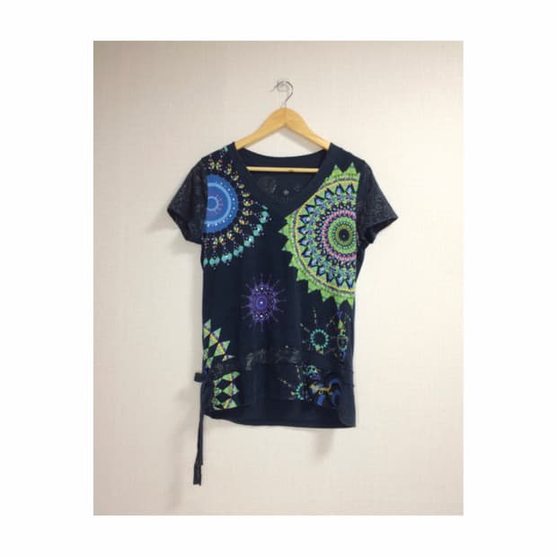 desigual 데시구알 네이비 에스닉 반팔