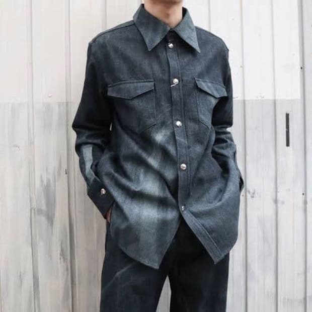 MASU 마블 데님 셔츠 46