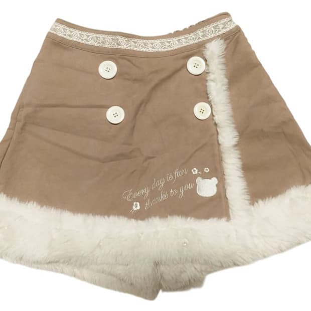 엑시즈팜 치마바지 퍼 반바지 큐롯 라떼갸루 모리걸 리즈리사 트랄랄라