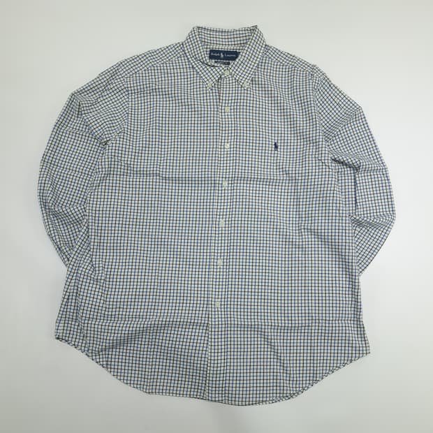 Co891 XL 폴로 랄프로렌 블루블랙 마이크로체크 긴팔 셔츠 남방