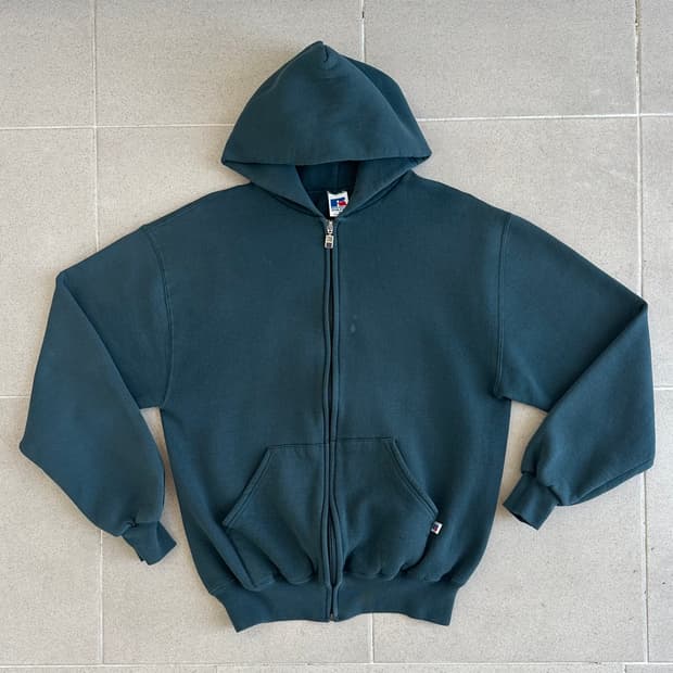 90s 빈티지 러셀 후드집업 M USA