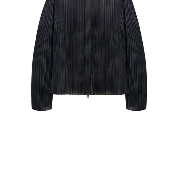 아모멘토 집업 플리츠 자켓 m size black