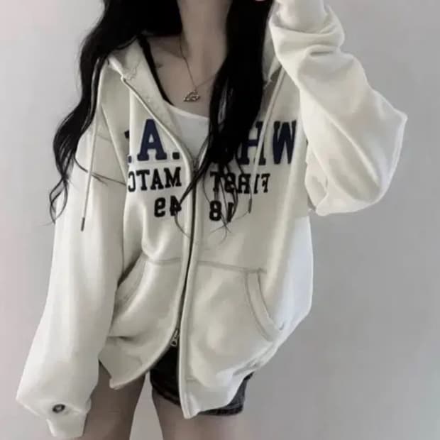 후아유 퍼스트 매치 후드집업 아이보리 s