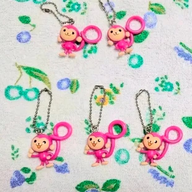 일본 고전 빈티지 핑키몽키 고전 키링 스트랩 원숭이키링 