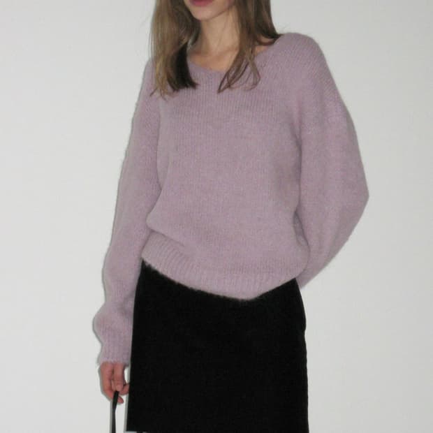 [로우클래식] ALPACA V-NECK SWEATER_pink
