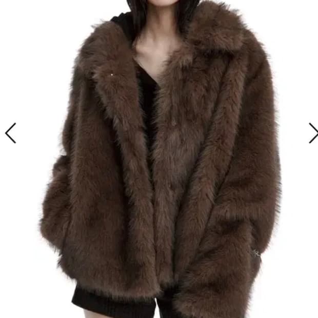 러프넥 모카 퍼자켓 s