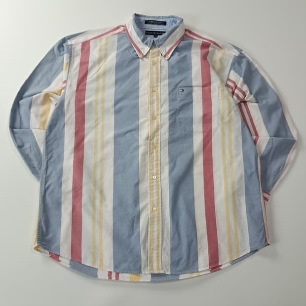CA266 XL 타미힐피거 90s 선셋 비치 멀티 스트라이프 셔츠 남방