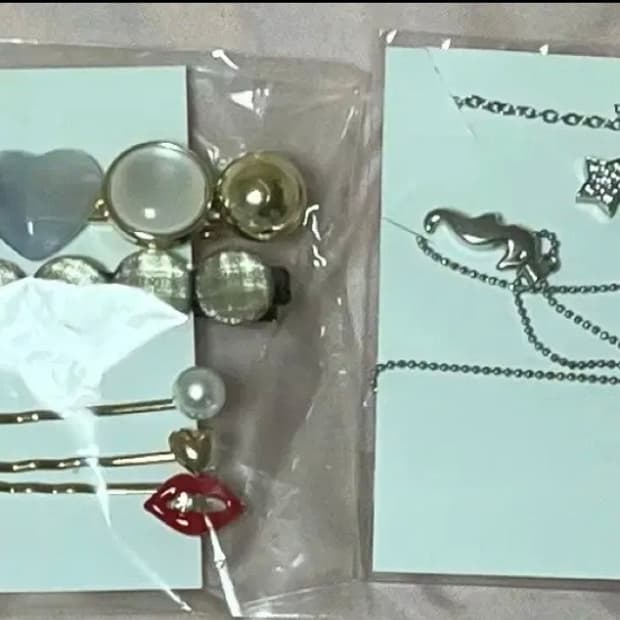 헤어 핀+목걸이3 세트