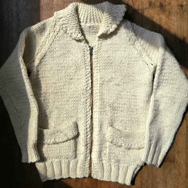 유로 빈티지 Palmer 집업 니트 Talon 지퍼