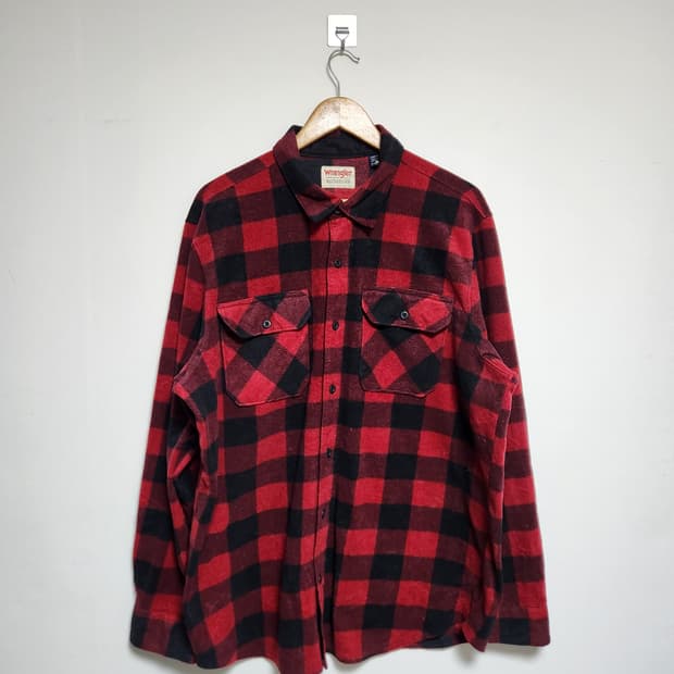 랭글러Wrangler 체크 플란넬 셔츠 XL - S76